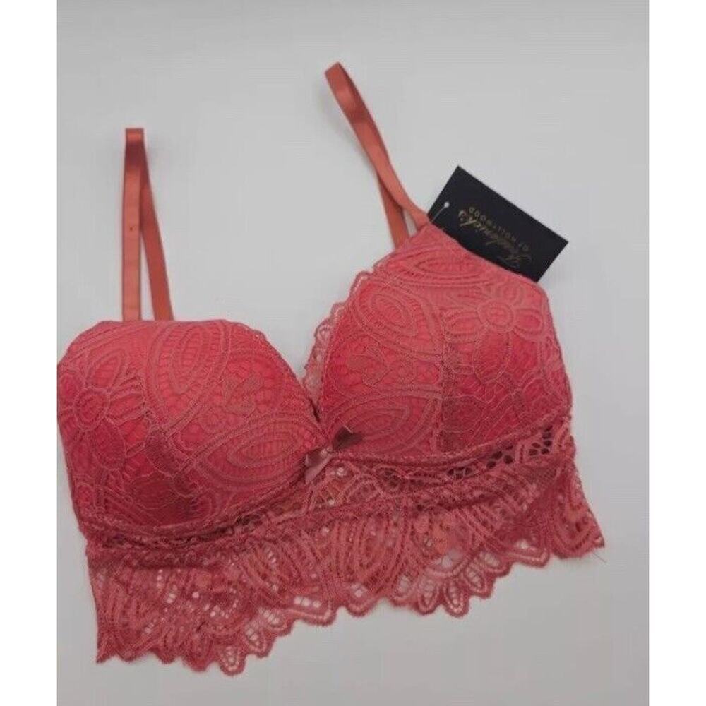 Frederick's of Hollywood Finley Lace Padded Bralette Lace Scalloped Trim Duce M